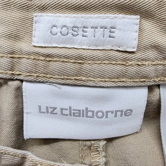Liz Claiborne Pants Womens 14 Tan Khaki Cosette High Rise Straight Leg Chino - Picture 5 of 13